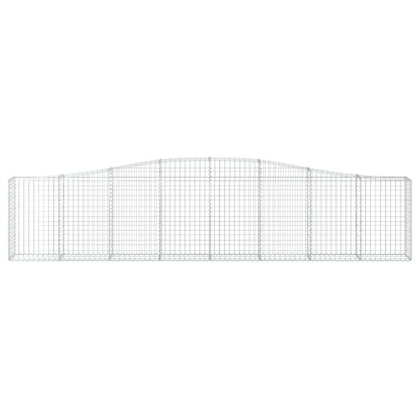 vidaXL Arched Gabion Basket 400x30x80/100 cm Galvanised Iron - Image 3