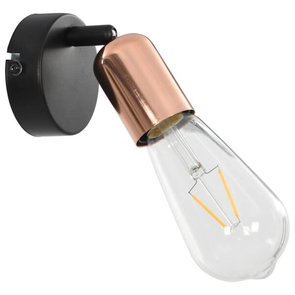 vidaXL Spot Lights 2 pcs with Filament Bulbs 2 W Black and Copper E27 - Image 4