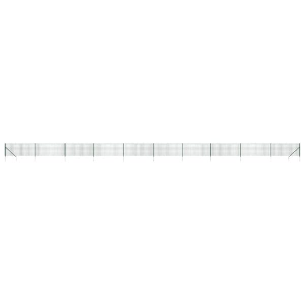 vidaXL Wire Mesh Fence with Spike Anchors Green 1x25 m - Image 2