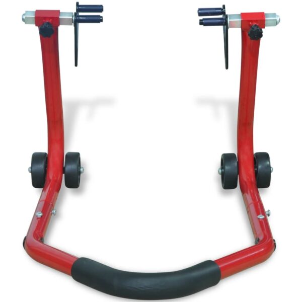 vidaXL Motorcycle Front Stand Red - Image 2
