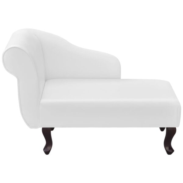 vidaXL Chaise Longue White Faux Leather - Image 2