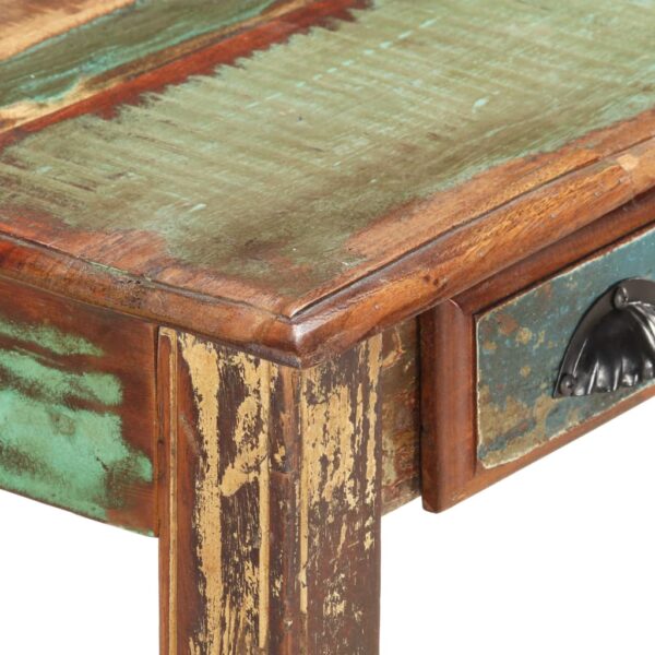 vidaXL Desk 130x55x76 cm Solid Reclaimed Wood - Image 7