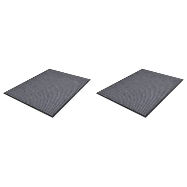 vidaXL PVC Door Mats 2 pcs Grey 90x60 cm - Image 1