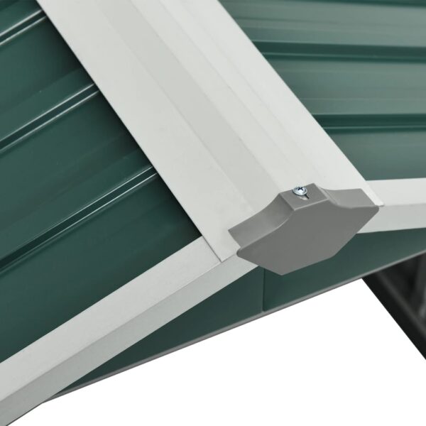 vidaXL Garden Robot Lawnmower Shed 92x97x63 cm Galvanised Steel Green - Image 7