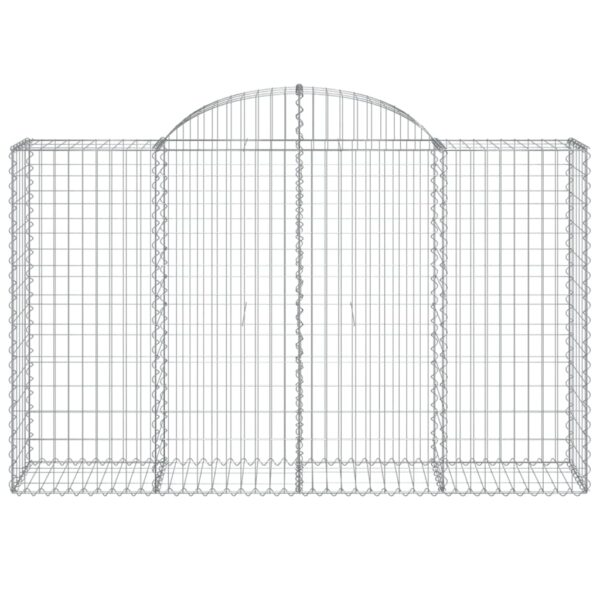 vidaXL Arched Gabion Basket 200x50x120/140 cm Galvanised Iron - Image 3