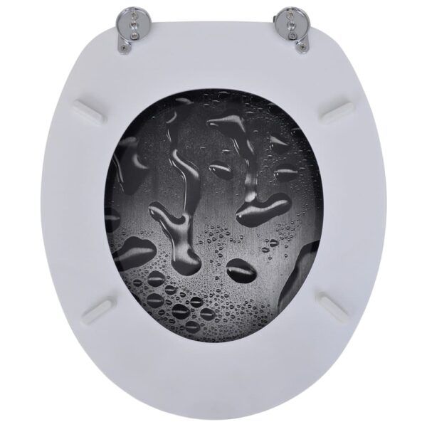 vidaXL Toilet Seats with Hard Close Lids MDF Water - Image 6