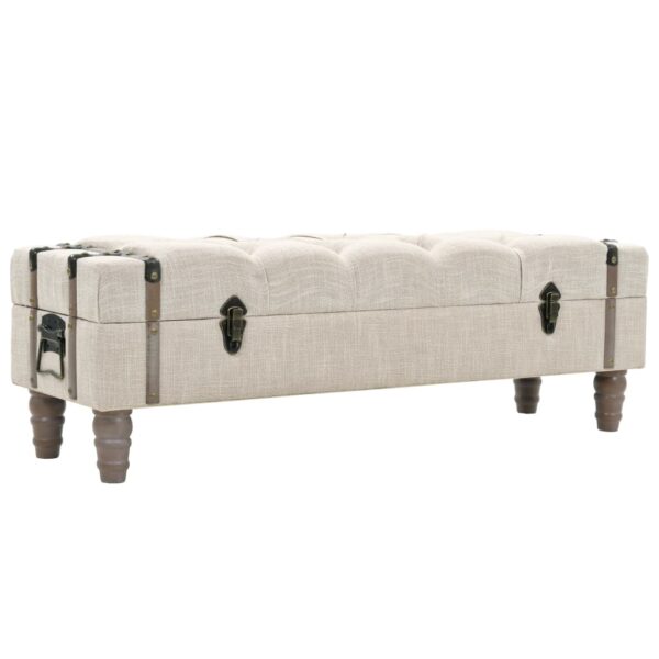 vidaXL Storage Bench Solid Wood and Steel 111x34x37 cm - Image 1