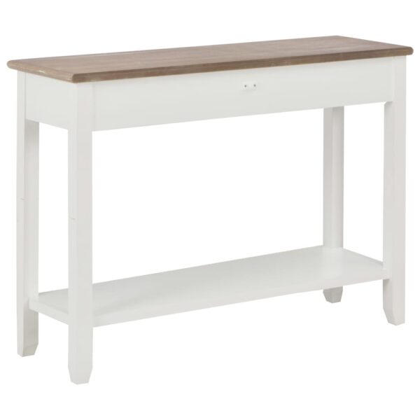 vidaXL Console Table White 110x35x80 cm Wood - Image 5
