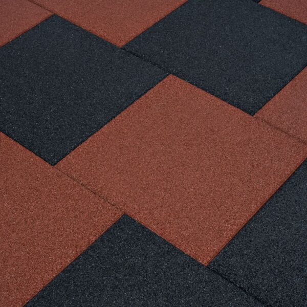 vidaXL Fall Protection Tiles 24 pcs Rubber 50x50x3 cm Black - Image 1