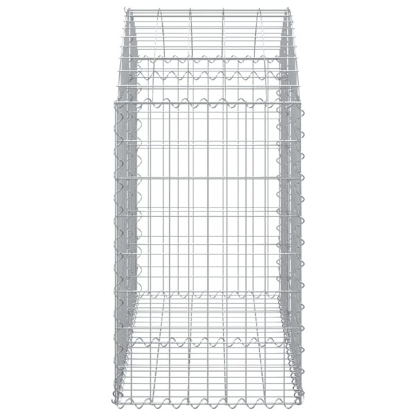 vidaXL Arched Gabion Basket 100x50x80/100 cm Galvanised Iron - Image 4
