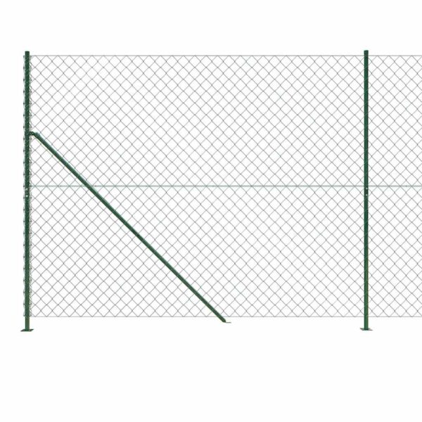 vidaXL Chain Link Fence with Flange Green 1.8x25 m - Image 5