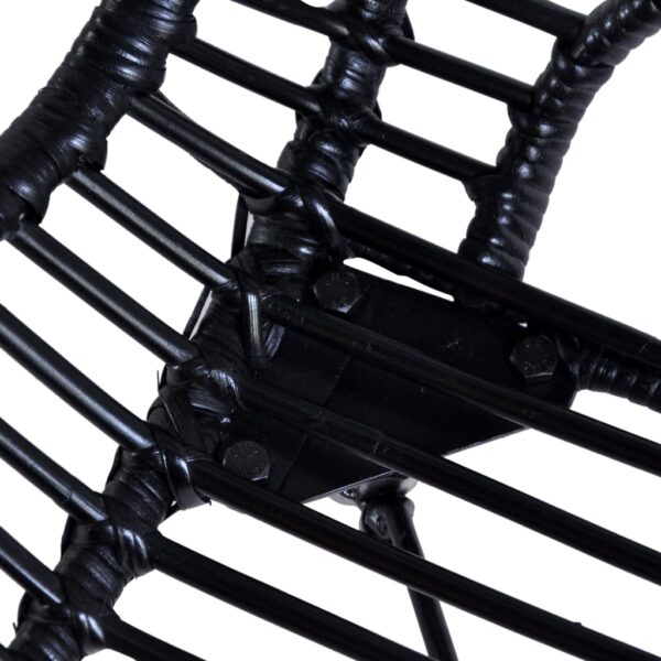 vidaXL Dining Chairs 2 pcs Black Natural Rattan - Image 5