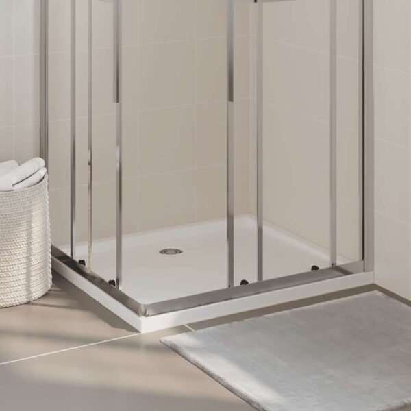 vidaXL Rectangular ABS Shower Base Tray White 80x90 cm - Image 1