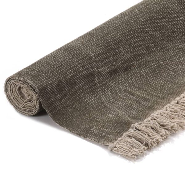 vidaXL Kilim Rug Cotton 120x180 cm Taupe - Image 2