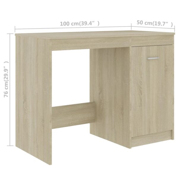 vidaXL Desk Sonoma Oak 140x50x76 cm Engineered Wood - Image 10