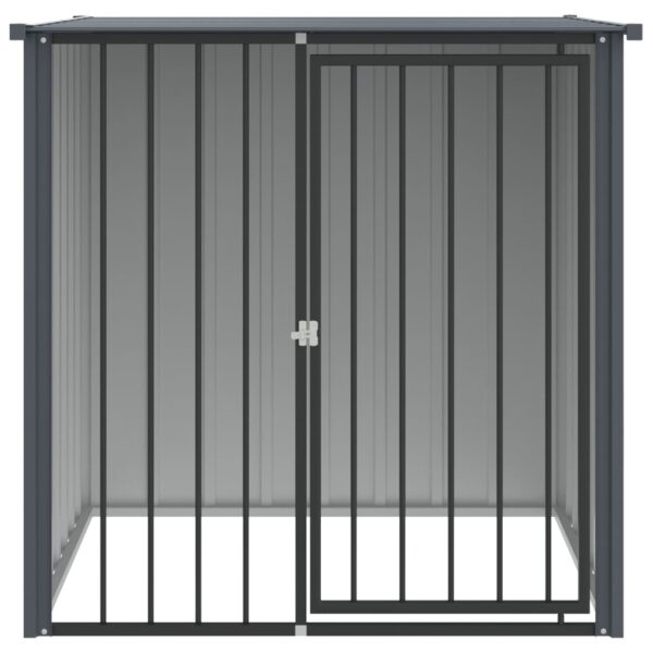 vidaXL Dog House with Roof Black 110x103x109 cm Galvanised Steel - Image 3
