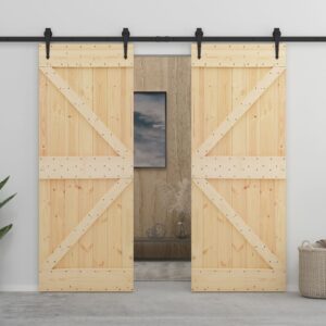 vidaXL Sliding Door with Hardware Set 90x210 cm Solid Pine Wood