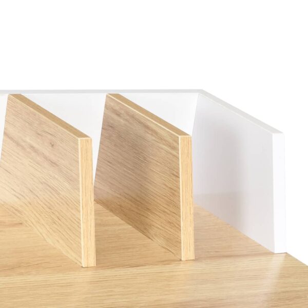 vidaXL Desk White and Natural 80x50x84 cm - Image 6