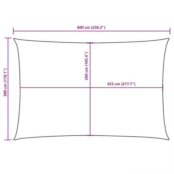 vidaXL Sunshade Sail Oxford Fabric Rectangular 3x6 m White - Image 10