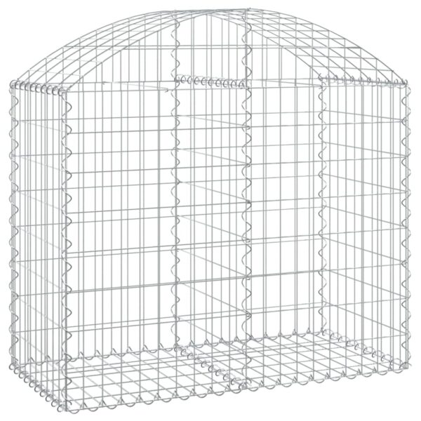 vidaXL Arched Gabion Basket 100x50x80/100 cm Galvanised Iron - Image 2