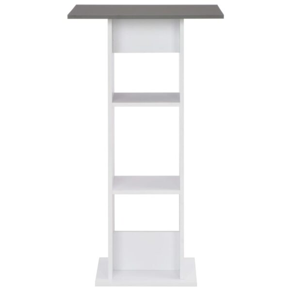 vidaXL Bar Table White and Anthracite Grey 60x60x110 cm - Image 2