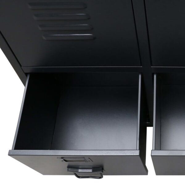 vidaXL Wardrobe Metal Industrial Style 67x35x107 cm Black - Image 9