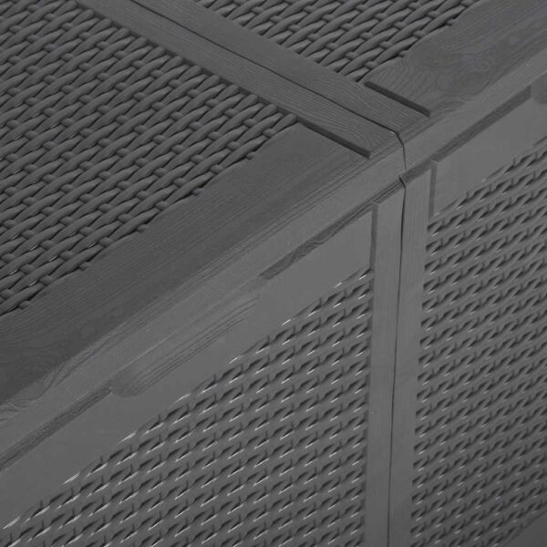 vidaXL Garden Storage Box 180L Black PP Rattan - Image 7