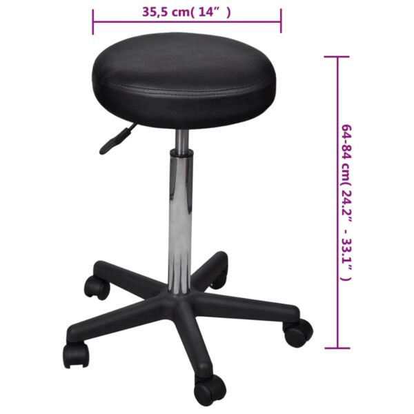 vidaXL Office Stools 2 pcs Black 35.5x84 cm Faux Leather - Image 5
