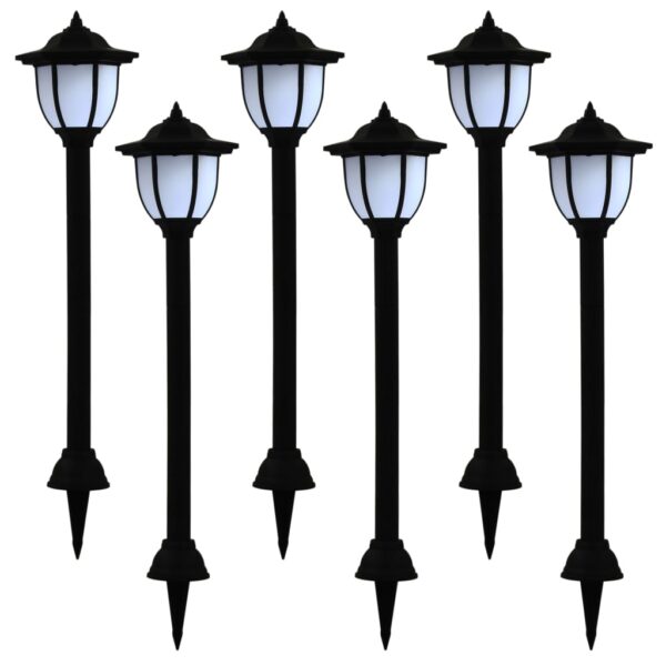 vidaXL Outdoor Solar Lamps 6 pcs LED Black - Image 1