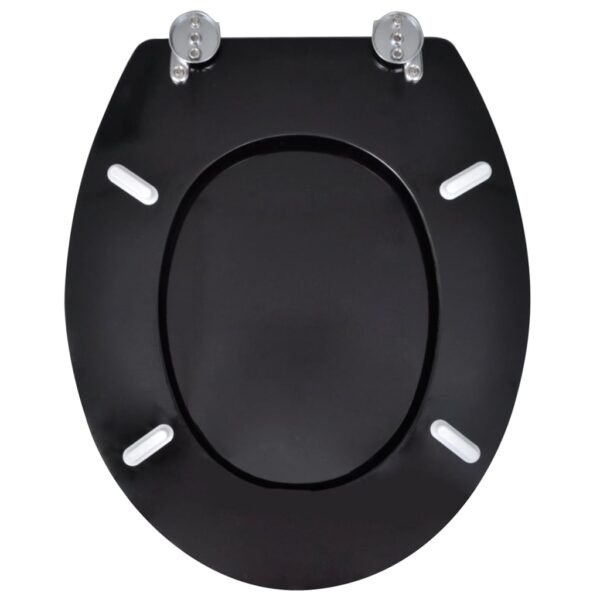 vidaXL Toilet Seats with Lids 2 pcs MDF Black - Image 5