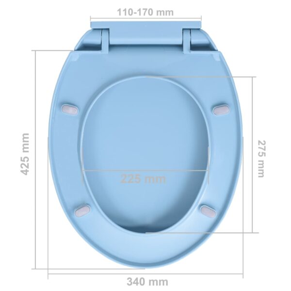 vidaXL Soft-Close Toilet Seat Blue Oval - Image 10