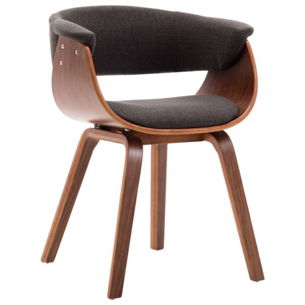 vidaXL Dining Chairs 2 pcs Grey Bent Wood and Fabric - Image 3