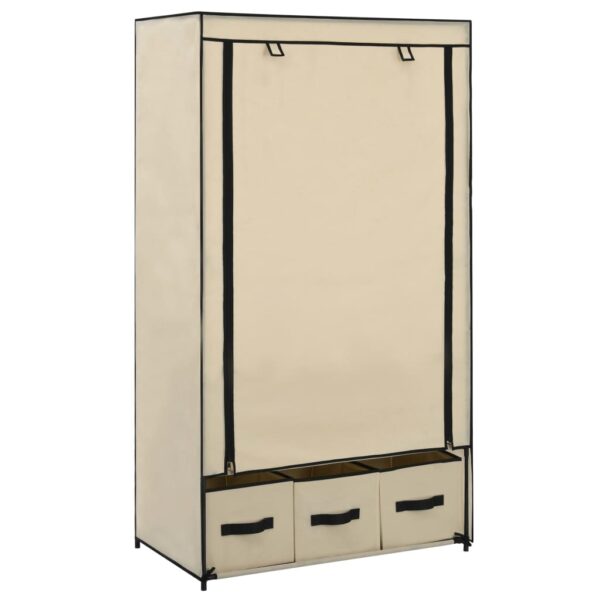 vidaXL Wardrobe Cream 87x49x159 cm Fabric - Image 1