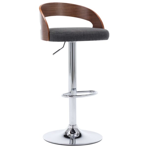 vidaXL Bar Stools 2 pcs Dark Grey Fabric and Bentwood - Image 3