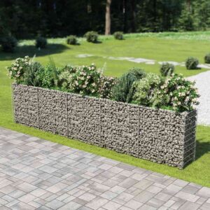 vidaXL Gabion Raised Bed Galvanised Steel 450x50x100 cm
