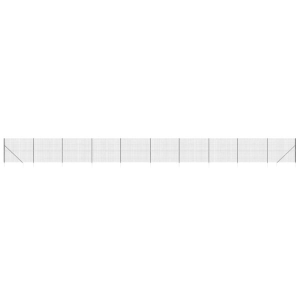 vidaXL Wire Mesh Fence with Spike Anchors Anthracite 1.4x25 m - Image 2