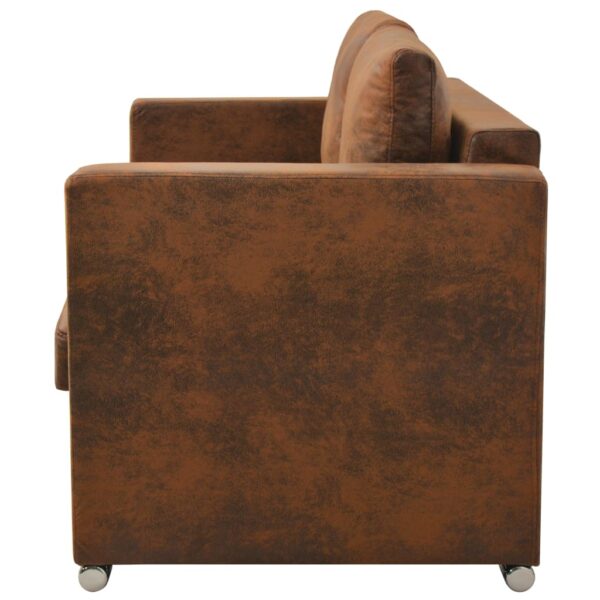 vidaXL 2-Seater Sofa 137x73x82 cm Artificial Suede Leather - Image 3