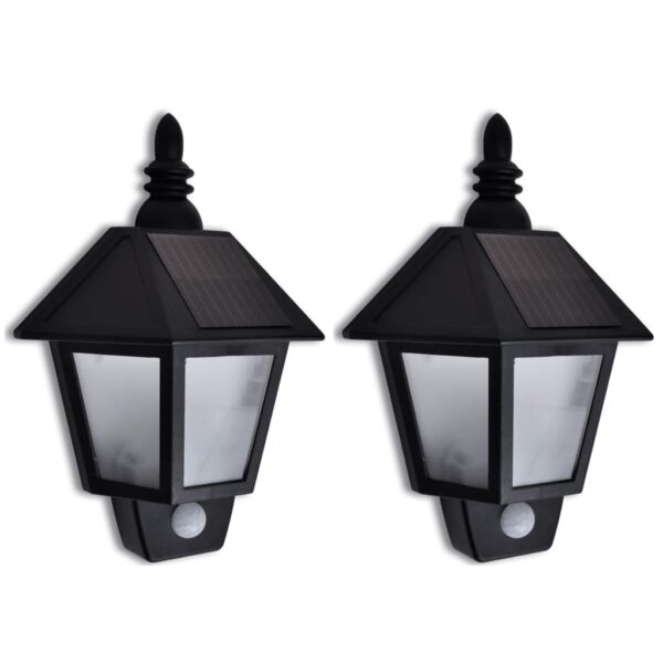 vidaXL Solar Wall Lamp with Motion Sensor 2 pcs - Image 1