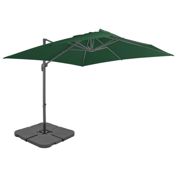vidaXL Garden Parasol with Portable Base Green - Image 1