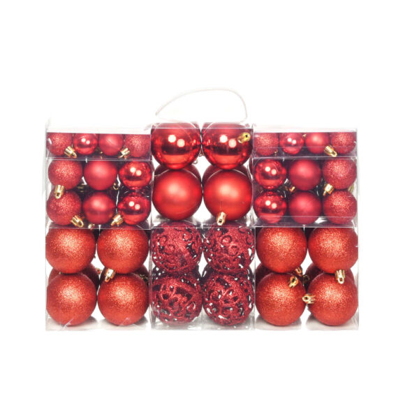 vidaXL 100 Piece Christmas Ball Set 3/4/6 cm Red - Image 1