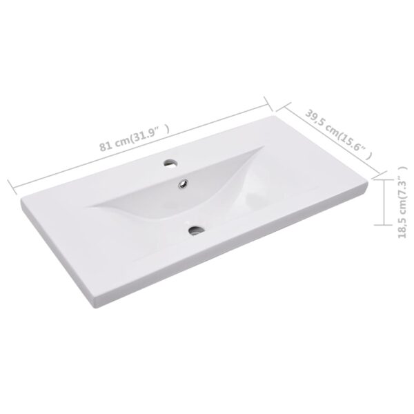vidaXL Built-in Basin 81x39.5x18.5 cm Ceramic White - Image 7
