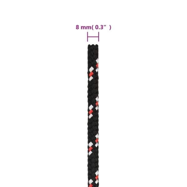 vidaXL Boat Rope Black 8 mm 50 m Polypropylene - Image 6