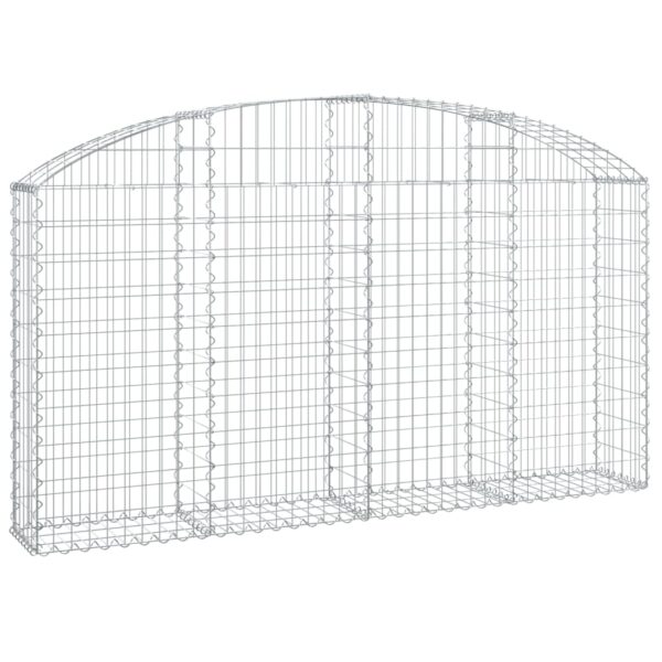 vidaXL Arched Gabion Basket 200x30x100/120 cm Galvanised Iron - Image 2