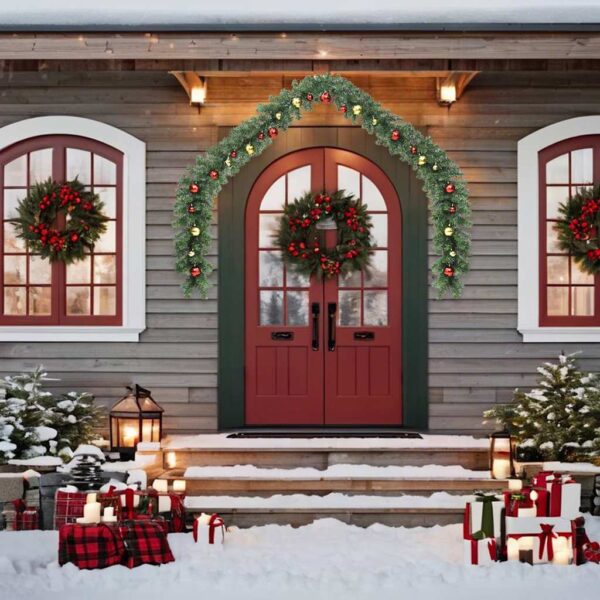 vidaXL Christmas Garland Decorated with Baubles and LED Lights 5 m - Image 3
