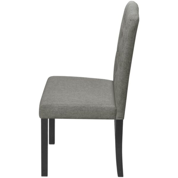 vidaXL Dining Chairs 2 pcs Grey Fabric - Image 4