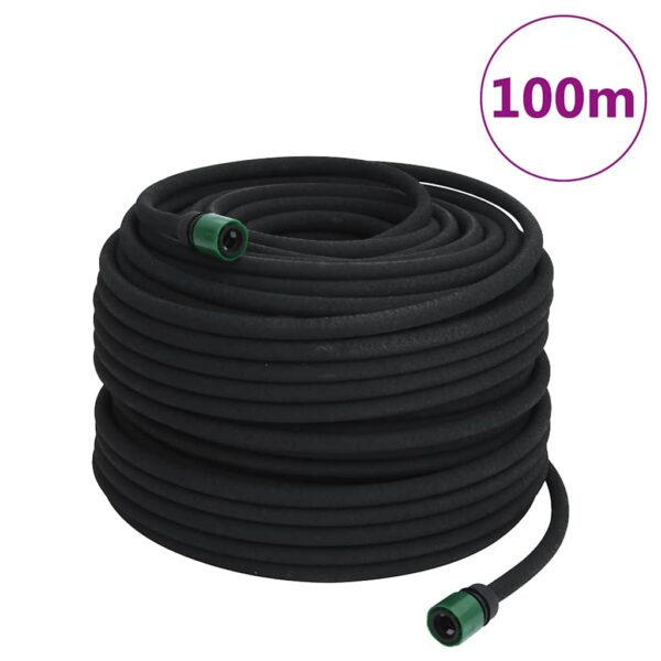 vidaXL Garden Soaker Hose Black 0.6" 100 m Rubber - Image 1