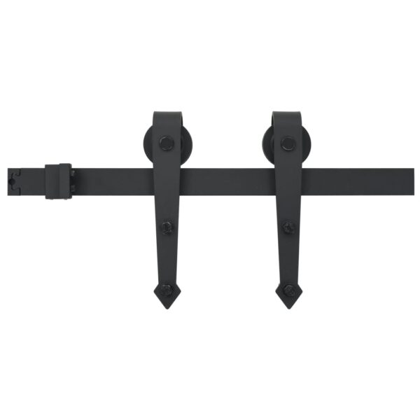 vidaXL Sliding Door Hardware Kit 183 cm Steel Black - Image 2