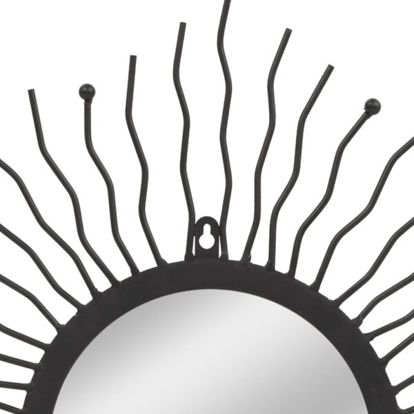 vidaXL Wall Mirror Sunburst 60 cm Black - Image 3