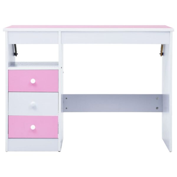 vidaXL Children Drawing Study Desk Tiltable Pink and White - Image 5