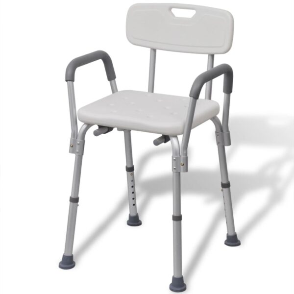vidaXL Shower Chair Aluminium White - Image 1